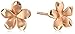 14k Yellow Gold Satin Flower Stud Earrings