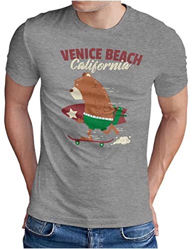 T-shirt California surf vintage gris pour vos journées d'été