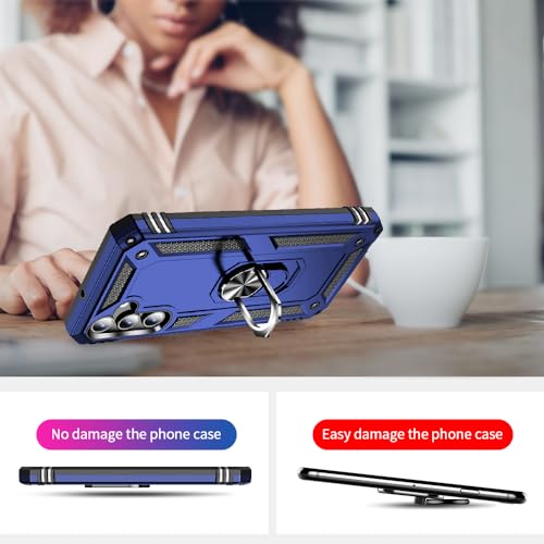 Coque Samsung A15 5G antichoc bleu protection écran et bague - 6