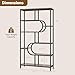 Tangkula Geometric Bookshelf, Freestanding Open Bookcase with 8 Storage Shelves, Industrial Display Rack with Double U Frame & Anti-tip Kits for Living Room Home Office (1,Black+Rustic Brown)