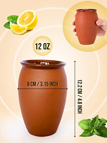12Oz Clay Jar |Cantaritos De Barro Mexicanos|Cocktail Cups For Tequila, Margaritas, Mojitos And More | Mexican Fiesta Jug | Coffee Mug | 1 #TOP1