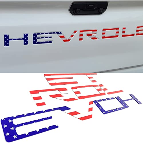 Auto safety Tailgate Insert Letters Compatible with 2019 2020 2021 2022 2023 3D Emblems with Strong Adhesive American Flag by Auto safety - Used condition - US$20.25