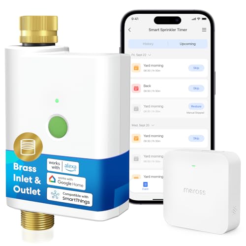 meross WiFi Water Timer for Garden Hose, Smart Hose Timer