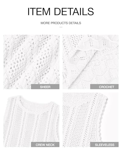 Image of KIRUNDO Beach Vacation Clothes for Women Spring Summer Crochet Sweater Vest Tank Tops Cover Ups Resort Cruise Outfits 2026