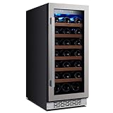 Ca'Lefort 15'' Wine Cooler Refrigerator - 33 Bottle Wine Fridge Single Zone with Modern Touch Intell
