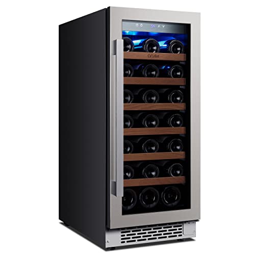 Ca'lefort 15'' Wine Cooler Refrigerator - 33 Bottle Wine Fridge Single Zone With Modern Touch Intelligent Digital 40°-65°F Low Noise, Built In Or Freestanding Wine Cooler For Home And Kitchen #TOP1