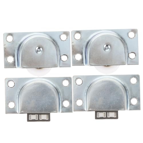 Lurrose 4 Piezas polea de puerta corredera de armario rodillos para puertas correderas rueda de puerta corredera rodillo de la puerta del armario ruedas de armario Metal