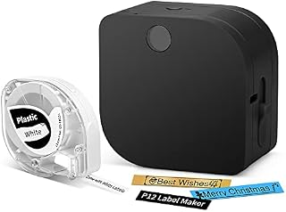 Phomemo Label Maker Handheld P12 Label Maker Machine with Tape for Label Paper, Fabric Labels, Stain Ribbon, Bluetooth Thermal Label Printer handheld, Label Machine for Home & Office & Outdoor Use