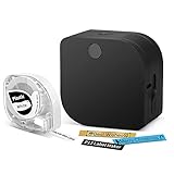 Phomemo P12 Mini Bluetooth labelmaker Thermo Beschriftungsgerät, Tragbarer Etikettiergerät selbstklebend Kompatibel with iOS & Android Phone, Tragbarer labeldrucker für Zuhause und das Büro-Schwarz