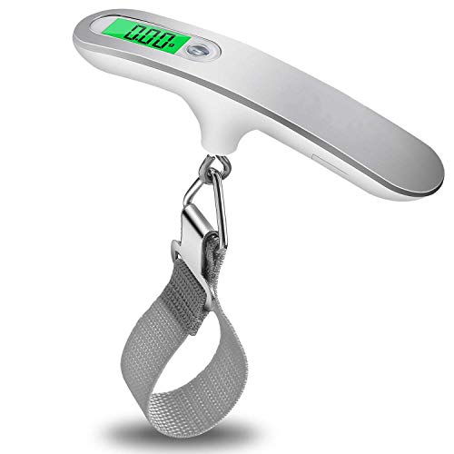 Preisvergleich Produktbild CLJ Gepäckwaage, hochpräzise, schwere Waage, hintergrundbeleuchtete Aufhängungswaage, ultraportable Waage, bis zu 50 kg schwere Kofferreiseskala, Haushalt, hohe Präzision mit LCD-Bildschirm LJCi