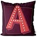VOID Poszewka na poduszkę z inicjałami A, wykonana z poliestru, wodoodporna, do użytku na zewnątrz, wymiary: 80 x 80 cm