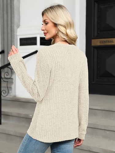 VUTRU Sweater for Women V Neck Long Sleeve Shirts Lightweight Loose Tunic Tops Fall Fashion Trendy Clothes 20253