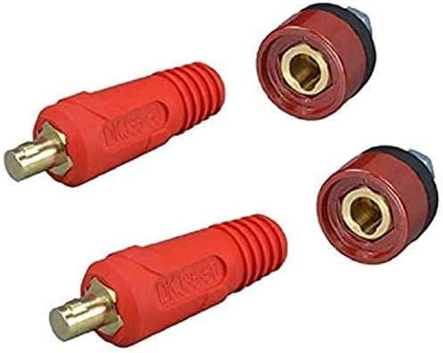 Riverweld Cavo Di Saldatura Tig Connettore Da Pannello Spina E Presa Rosso Dkj35-50 E Dkz35-50 Raccordo Rapido 315Amp 4 Pezzi