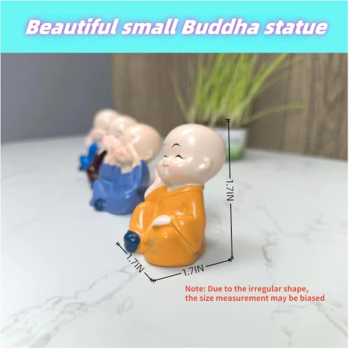 Set de 4 Estatuas de Buda Risueño 1.7 pulg Decoración Zen miniatura 5