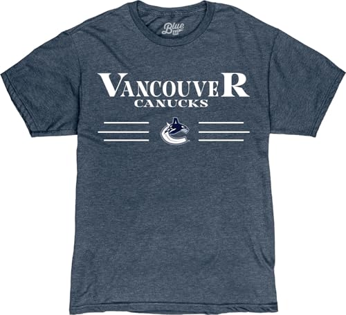 Blue 84 Vancouver Canucks NHL Officially Licensed Bi-Blend T-Shirt Heathered Team Color, Medium