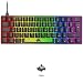 Produktbild LEAVEN T60-60% Prozent Mechanische Gaming Tastatur, QWERTY Layout Kabelgebundene Tastatur mit Rot Schalter, RGB LED Beleuchtung Type C Anti-Geisterbilder für PC MAC PS4 Gamer und Arbeits, Schwarz