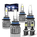ROADLIT Lights Bulbs For Chevy Corvette 1997 1998 1999 2000 2001 2002 2003 2004, High Beam Low Beam and Fog Light Bulb Set, 6500K White Light, 500% Brightness, Plug and Play - 6 Pack