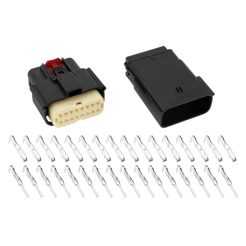 ECSiNG 1 Set 16 Pin Wire Connector Automotive Lamp Light Connector Model MX150 16pin Male Female Connector with Terminals Compatible with Molex