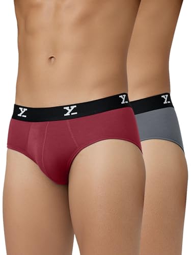 Image of XYXX Men's Ace Micromodal Regular Fit Solid Antimicrobial Briefs with No Marks Waistband (Pack of 2)