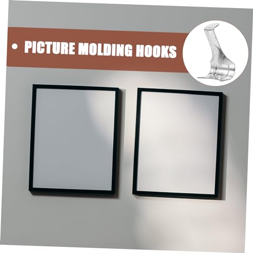 Image of ORFOFE 50pcs Heavy Duty Picture Rail Hooks Sturdy Picture Molding Hanging Hooks for Art Displays Easy Installation for Exhibitions and Home Decor