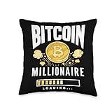 Bitcoin Millionaire Loading Funny BTC Cryptocurrency Bitcoin Throw Pillow