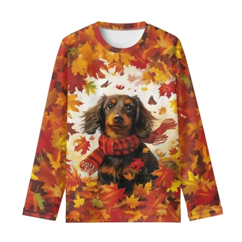 Image of Girls Long Sleeve Shirts Casual Crewneck Soft T-shirts for Girls 3-16 Years Old