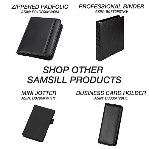 Image of Samsill Zippered Portfolio Organizer, Vegan Leather Business Portfolio Notebook, Work Organizer. Notepad, Tablet iPad (Upto 10.1 inch) Phone & Business Cards Holder, Professional Padfolio for Women & Men
