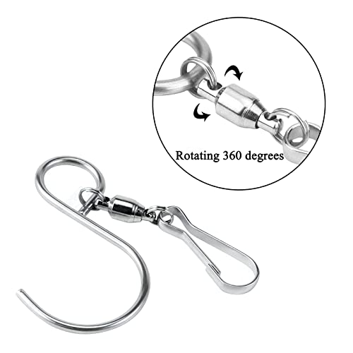 XIACIBDUS Drehbare Haken, 10 Stück Drehbarer Winddichter S-Hakenclip 2 Hängeketten für Vogelfutterspender, Billboard, Kreidetafel, Pflanzgefäß, S-Haken für Dekoration, Partyzubehör