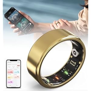 Smart Health Ring Fitness Tracker Ring – Bluetooth 5.1, 24/7 Heart Rate Monitor, Pedometer with APP, Body Temperature, Sleep, Blood Oxygen, IP67 Water Proof