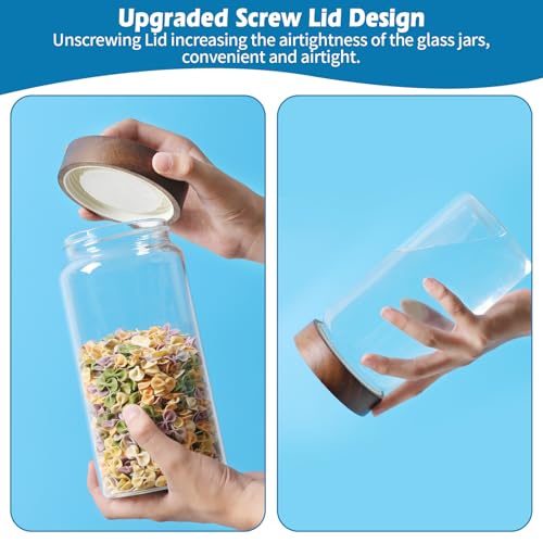 Glass Jar with Screw Top Lid 37oz Borosilicate Glass Spice Jars Seasoning Containers Kitchen Glass Food Storage Canisters for Pantry Liquid Tea Bath Salts Fermenting by Patoper - Image 4