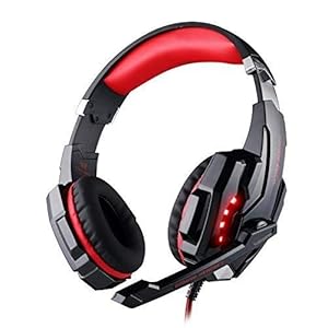 WHSS Gaming Headset, Wired Stereo Ruisonderdrukking Over Ear Hoofdtelefoon Met Microfoon LED Light For For PS4, XBOX 360, XBOX ONE, Computer, Mobiele Telefoon, Computer Game (rood/Blauw)