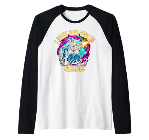 I Cast Non-Magic Missile Funny Wizard Parody Meme Raglan Baseball Tee