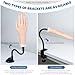 Practice Hand for Acrylic Nails, Flexible Bendable Fake Hand with Adjustable Stand, Nail Training Kit Mannequin Hand for Beginners & Nail Artists (Right Hand)