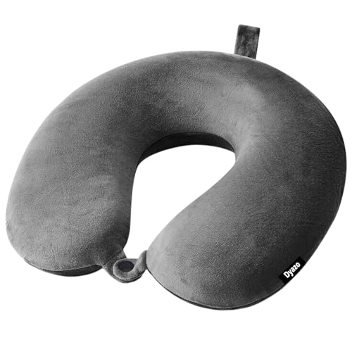 Image of Travel Neck Pillow for Travelling & Sleeping | Memory Foam Cushioning | Soft Velvet U Shape Neck Holder Pillow for Airplane Flight, Car, Train, Office Head Support for Men & Women (Grey)