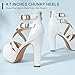 IDIFU Women's IN5 Charcy Crisscross Strappy Platform High Chunky Heels Peep Toe Pump Party Heeled Sandals(8 M US, White Pu)