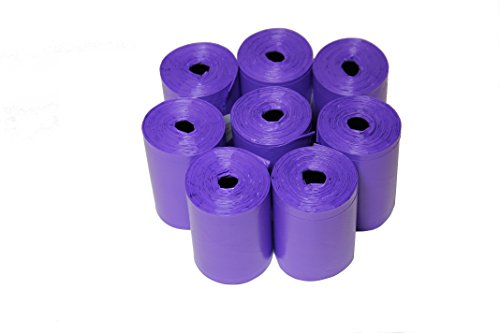 Image of 120 Easy Open & Strong Leak-Proof Poop Bags Dog Waste Bags 13.25 x 9 inch Made in USA .Bags are easier to tie than standard 12 inch bags (Purple)