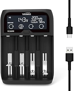 Youshiko YC5500 New 2023 UK Version USB Intelligent Smart battery charger NI-MH/CD Li-ion LiFePo4 battery