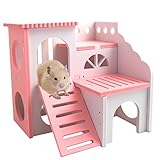 Babyezz Wooden Hamster House Hiding House Mouse Hiding Place, Double Villa Design, Chewing Toys for...