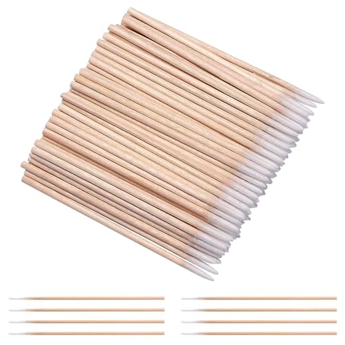 1000 Piezas Hisopos de Algodón Microblading con Punta, 10 cm Aplicadores Palitos de Madera con Punta de Precisión para Tatuajes, Maquillaje, Uñas, Belleza, Extensión de Pestañas
