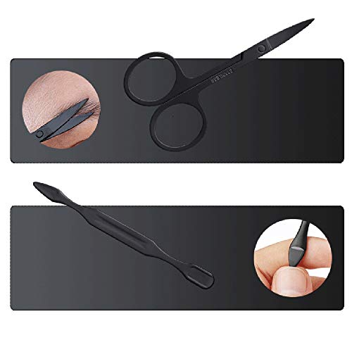 KKmoon Preto 7 pcs Aço Inoxidável Cortador de Unhas Cutter Trimmer Scissor Pinças Ear Pick Grooming