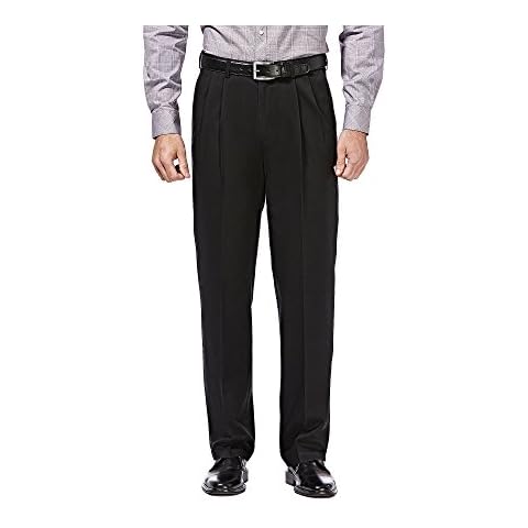 Haggar Men's Premium No Iron Khaki Regular and Big & Tall Sizes, Black, 42W x 29L Cover