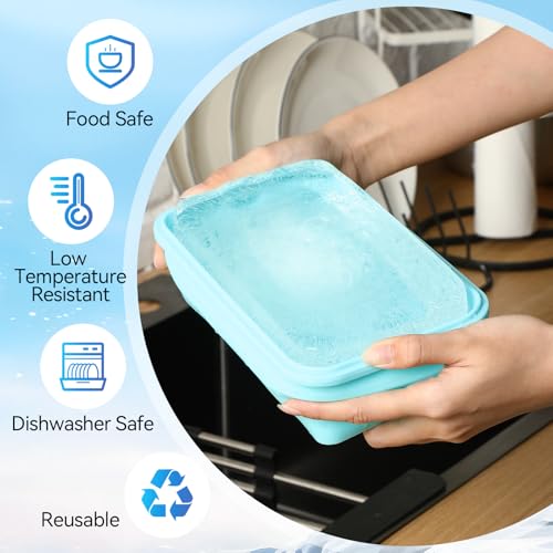 Molde de cubos de hielo grande plegable Reallnaive 12 pack miniatura 3