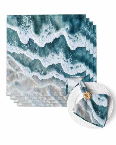 Servilletas de Tela Abstract Ocean Set de 4 miniatura 1