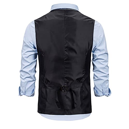 Men's Herringbone Tweed Suit Vest Casual Wool Blend Waistcoat Slim Fit Business Vests Fashion V Neck Blazer Jackets3