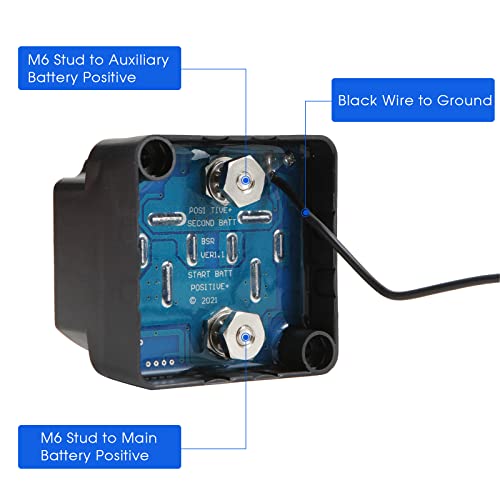 Powo Carlife 12V 140Amp Dual Battery Isolator Vsr Sensitive Relay & Wiring Cable Kit Double Battery Automatic Charger For Rv Marine Car #TOP3