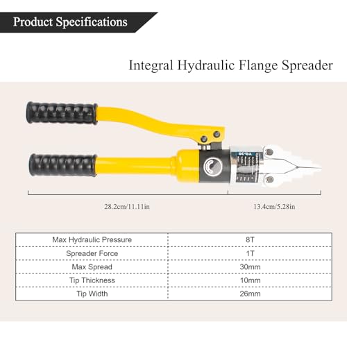 sliyxtwio Integral Hydraulic Flange Spreader 8T, Portable Hydraulic Flange Expander Splitter, Max Spread 30mm, Fast Oil Return for Pipeline Maintenance. YQ-30 by SLIYXTWIO - Image 2