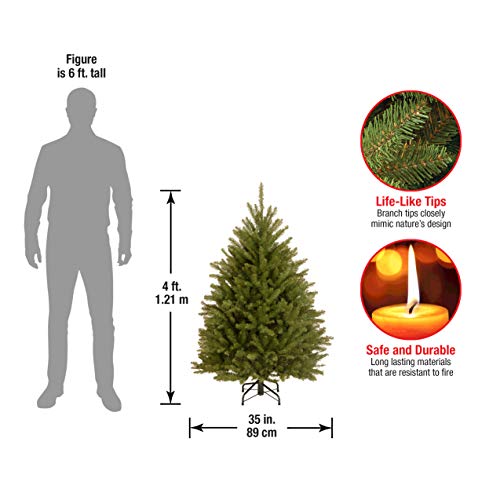 National Tree Company Artificial Mini Christmas Tree, Green, Dunhill Fir, Includes Stand, 4 Feet