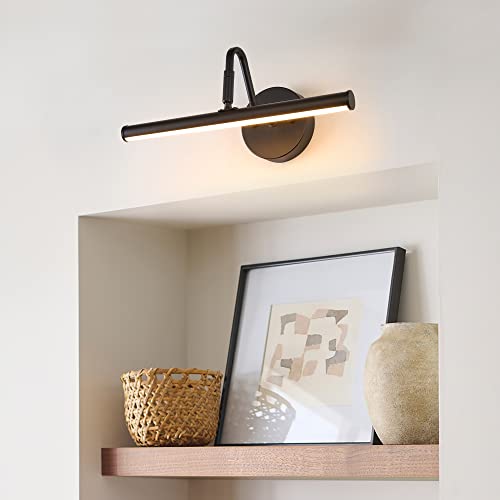 Bathroom Vanity Light Fixtures Led Picture Light Fixture 15 Inch, Modern Plug In Wall Sconce 10W Dimmable, Matte Black Wall Light Picture Lights For Paintings, Plug In Or Hardwire, 3000K 4000K 6500K #TOP5
