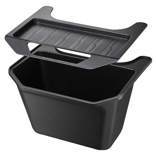 Basenor Tesla Model Y Rear Center Console Organizer Tpe Backseat Storage Box Rear Middle Bin 2Nd Row Seat Organizer For Model Y Accessories Gen 2 #TOP29