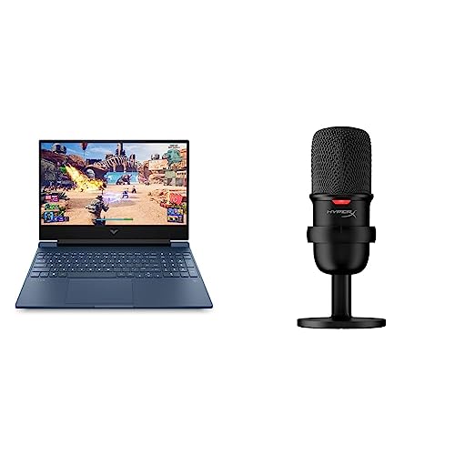 Image of HP Victus Gaming Laptop AMD Ryzen 5 5600H 15.6 inch(39.6 cm) FHD IPS Gaming Laptop & HyperX SoloCast - USB Condenser Gaming Microphone, for PC, PS4, and Mac